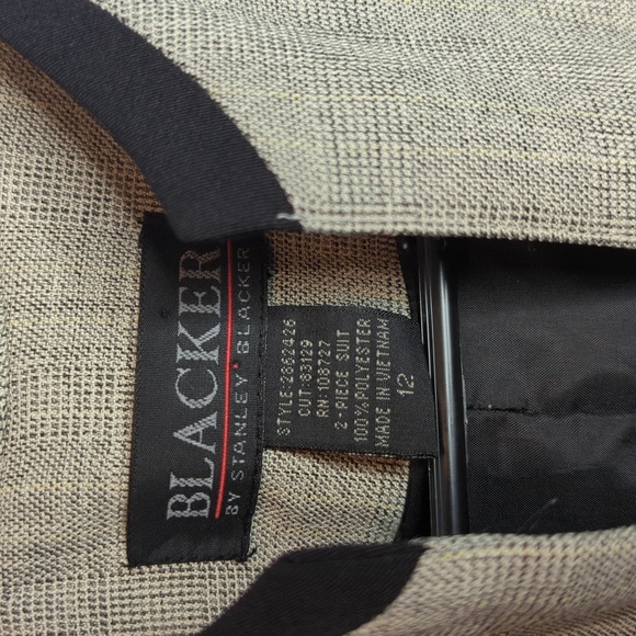 Vintage Blacker Herringbone Zip Front Blazer Jacket 12 - Picture 3 of 6